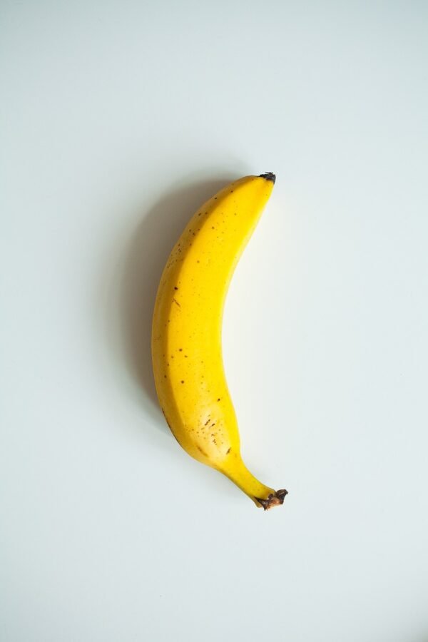 banana, yellow, white background